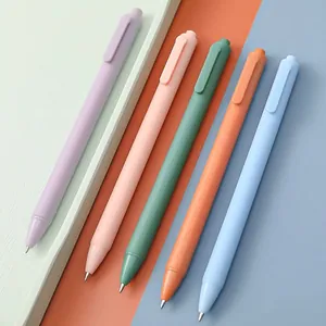 Macaron Morandi Retractable Gel Pen 0.5mm Black Ink Minimalist Plastic Writing Pen For Student Office School Stationery