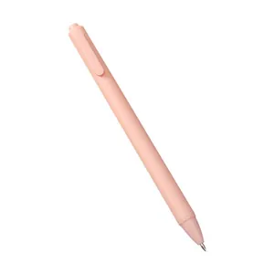 Minimalist macaron pink retractable 0.5mm black ink gel pen for office and school.