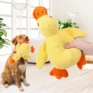 Interaktives quietschendes Plüsch-Entenspielzeug für Hunde, langlebig und weich