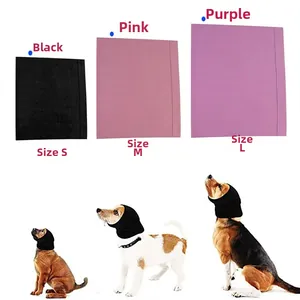 Dog grooming ear muffs for anxiety relief in black, pink and purple colors