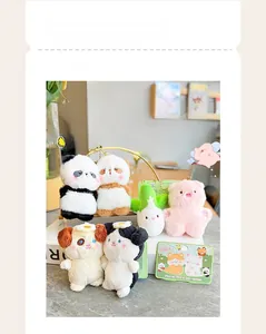 Cute mini animal plush keychains with magnetic features in a lifestyle setting