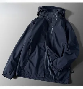 Detailed macro view of windproof outdoor hardshell jacket with functional zipper