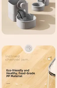 Detailed close-up view of a gray pet water dispenser made from safe food-grade PP material