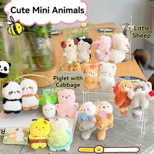 Adorable mini animal magnetic plush keychains in various cute and fluffy designs