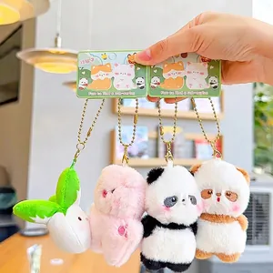 Mini plush animal keychains with magnetic matching feature for best friends and couples