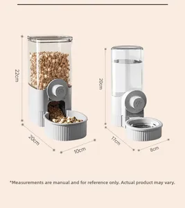 Detailed dimensions of automatic pet feeder and water dispenser for cats and dogs