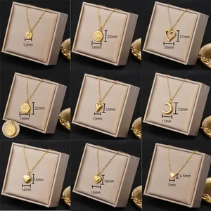 Detailed size guide for various 18k gold plated stainless steel pendant necklaces