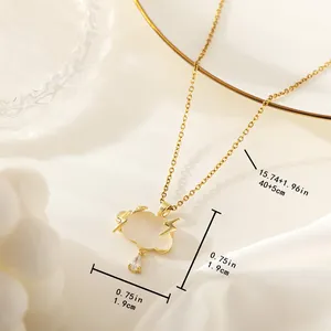 Gedetailleerde maatspecificaties voor de gouden wolk en bliksem hanger ketting in inches en cm