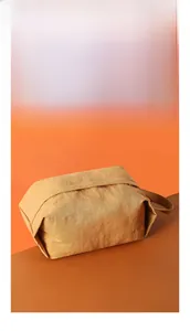 Bolsa de almacenamiento impermeable de tela lavada con asa para viaje y cosméticos