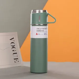 Πράσινο θερμός 500ml από ανοξείδωτο χάλυβα 304 με λεπτομέρεια χάρτινης θήκης χαρτιού