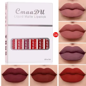 CmaaDU 6-pack matte liquid lipstick set featuring six various long-lasting lip gloss shades