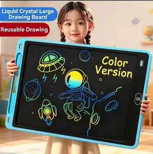 Large colorful LCD writing tablet held by a child for creative drawing and doodling.