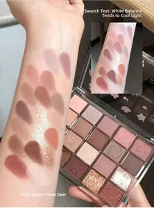 20-Farben-Lidschattenpalette mit warmen Erdtönen und Arm-Swatches für detailliertes Make-up
