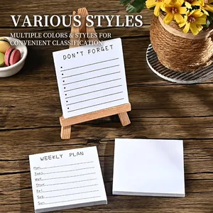 Minimalistisches weißes Haftnotiz-Set mit Wochenplaner- und Checklisten-Designs