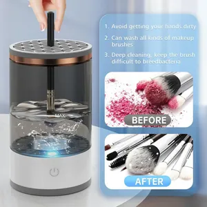 Electric automatic makeup brush cleaner device for deep cleaning and quick drying tool