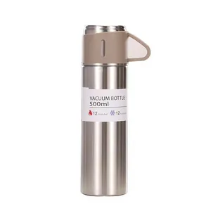 Μπουκάλι νερού 500ml από ανοξείδωτο χάλυβα με μόνωση κενού και κομψό καπάκι με λαβή