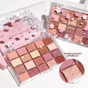 20-Farben-Lidschattenpalette Kirschblüte mit matten und perlmuttfarbenen Glitzertönen