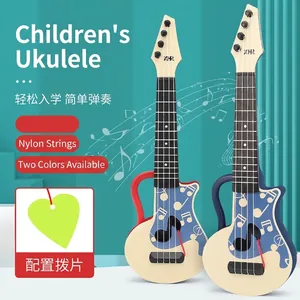 Colorful children's toy ukulele guitar with portable handle and nylon strings