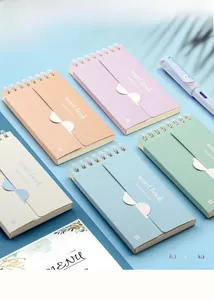 Pastel Morandi colored spiral notebooks with memory curve flaps for vocabulary learning