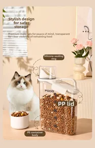 Detail view of transparent pet food container with PS body and silicone sealing ring