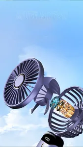 Gedetailleerd zicht op de stille koperen motor van de draagbare USB-ventilator
