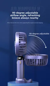 Detail van draagbare stille miniventilator met 90 graden verstelbare roterende kop