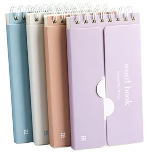 Portable spiral word book for vocabulary with Ebbinghaus memory curve cover flap