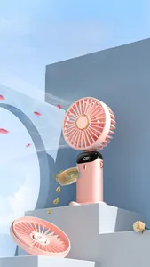 Draagbare mini opvouwbare ventilator met aromatherapie-functie en digitaal display
