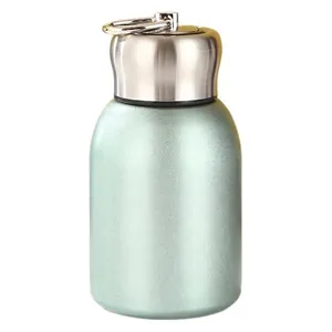 Mini 304 stainless steel vacuum insulated pocket water bottle with ring handle