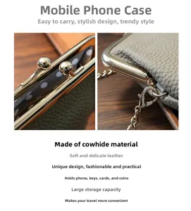 Detailed macro view showing premium textured cowhide leather and metal clasp of the bag
