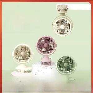 Ventilatori portatili a clip con luce ad anello in vari colori pastello