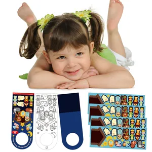 Children DIY Christmas Nativity scene cartoon stickers set with doorknob hangers decor