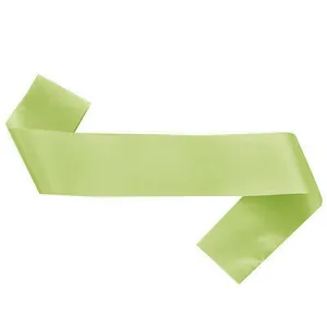 High-quality close-up of a blank lime green satin sash for DIY party decoration and ceremony use