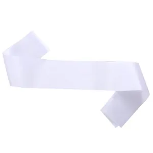 Elegant blank white satin sash for DIY party decorations, pageants, and ceremonies