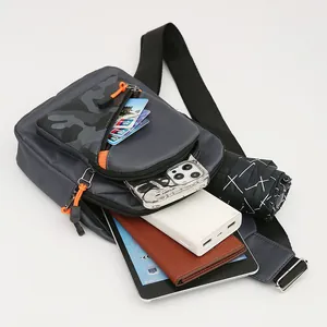 Minimalist men's chest bag showing large storage capacity for daily essentials