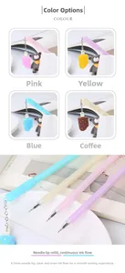 Detailed view of 0.5mm needle point gel pens with cute colorful ice cream bar pendants