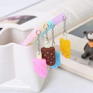 Cute Chocolate Ice Cream Pendant Gel Pen Cartoon Dessert Hanging Ornament Pen For Students Office School Stationery Gift