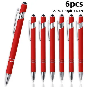 Penna a Sfera Retrattile in Metallo Punta Stylus Alluminio Doppia Funzione Penna per Schermo Touch Business Ufficio Scuola Regalo Pubblicitario Penne Multicolore
