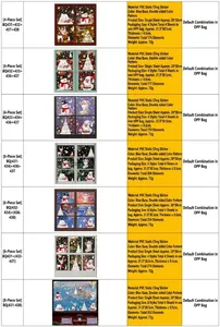 Christmas static window stickers set with Santa and reindeer motifs for holiday decor