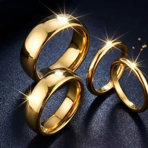Anello A Fascia Semplice Minimalista Acciaio Inossidabile Carburo Di Tungsteno Lucidato A Specchio Gioielli Per Uomo Donna Unisex
