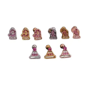 Boucles d'oreilles en acier inoxydable avec zircons en forme de chapeau et moufle