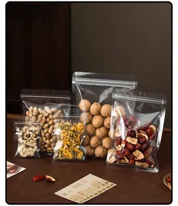 Transparente matte selbstschließende Plastikbeutel für Snacks und Teeaufbewahrung