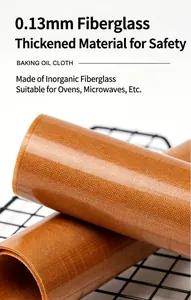 Detail showing the brown textured 0.13mm non-stick fiberglass baking mat on a rack