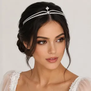 Elegantes silbernes Diadem mit Zirkonia-Brautkrone für Hochzeiten und Party-Haar-Accessoires