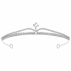 Eleganter silberner Braut-Tiara-Kronen mit Zirkonia für Hochzeiten und Prinzessinnen