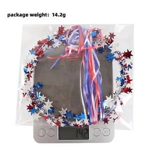 Detailed weight measurement of the Independence Day star headband with streamers
