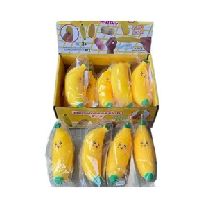 Set di giocattoli squishy a forma di banana emoji in scatola per alleviare lo stress