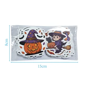 Halloween cartoon sticker set for kids party decoration in a 15x8cm clear package bag