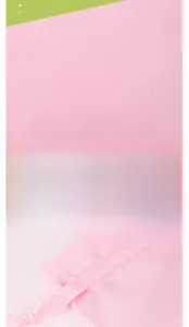 Detailed view of the neat stitching on a pink satin fabric drawstring gift pouch