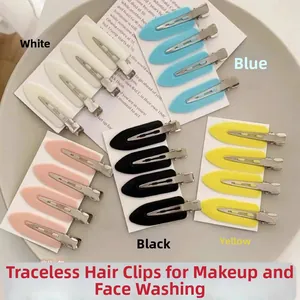 Colorful non-marking hair clips for makeup and face washing in various pastel tones